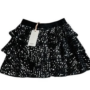 GRACE KARIN Girls Black Sequin Skirt Holiday Fancy Size 8y NWT
